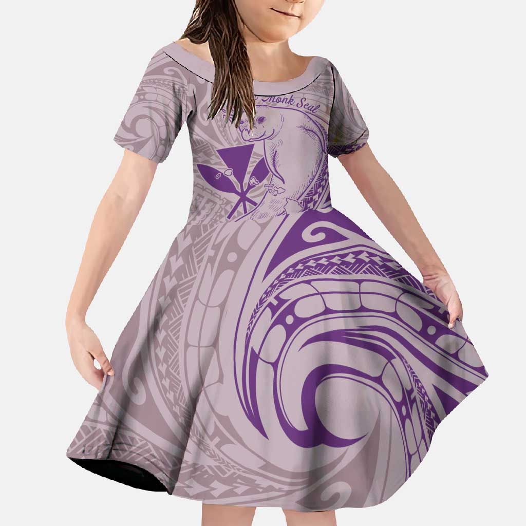 Hawaii Monk Seal and Map Family Matching Summer Maxi Dress and Hawaiian Shirt Polynesian Kanaka Maoli Violet Vibe