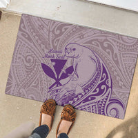 Hawaii Monk Seal and Map Rubber Doormat Polynesian Kanaka Maoli Violet Vibe