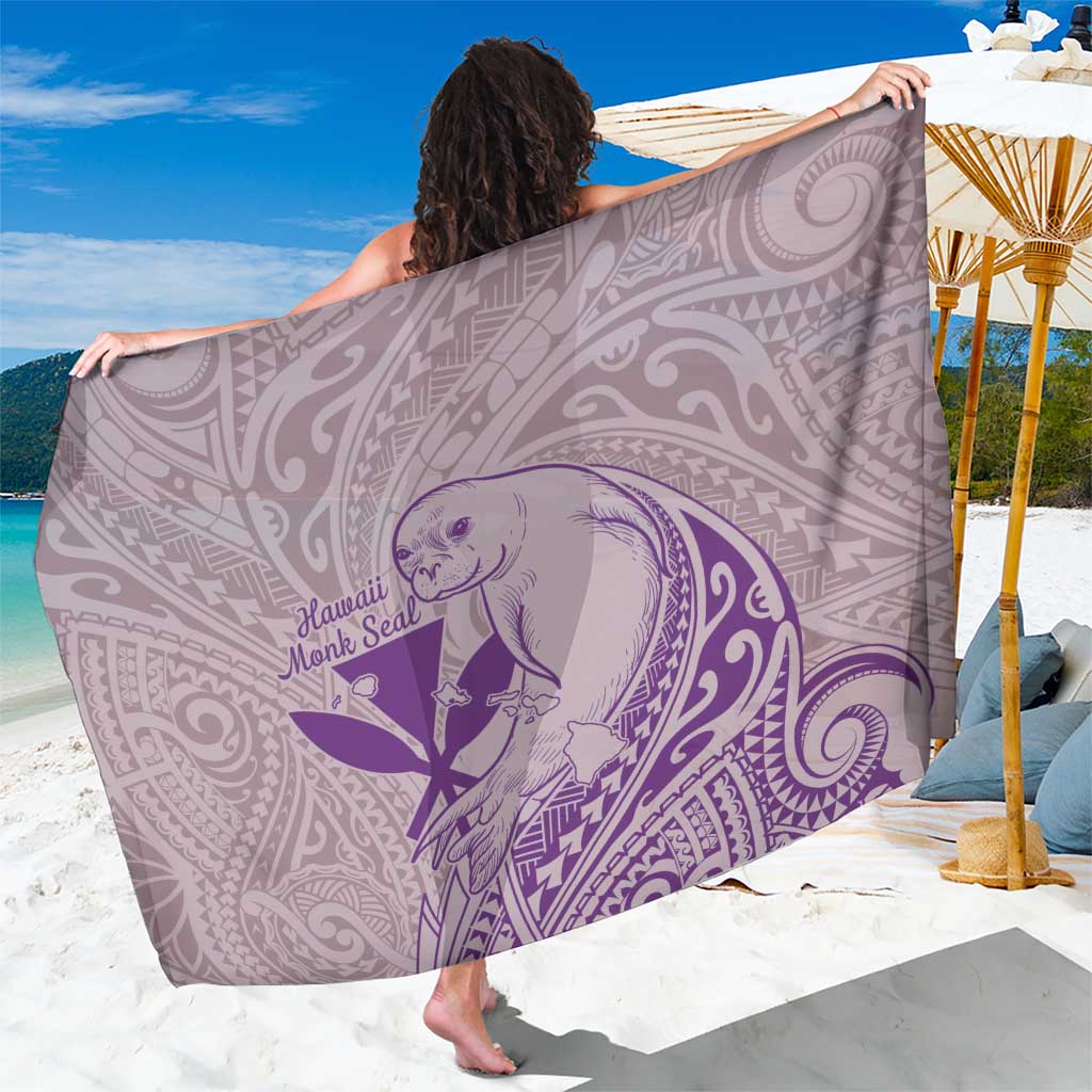 Hawaii Monk Seal and Map Sarong Polynesian Kanaka Maoli Violet Vibe LT9 One Size 44 x 66 inches Violet - Polynesian Pride