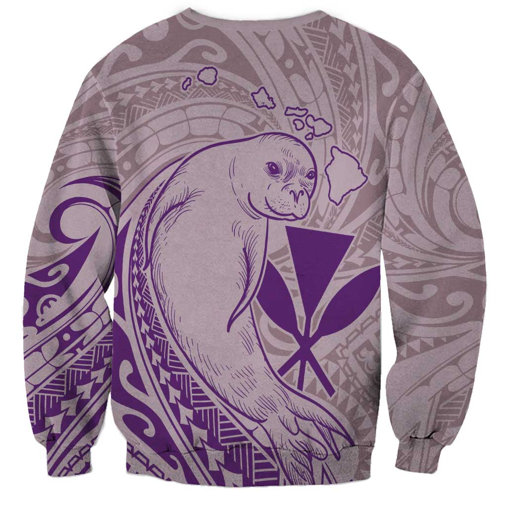 Hawaii Monk Seal and Map Sweatshirt Polynesian Kanaka Maoli Violet Vibe