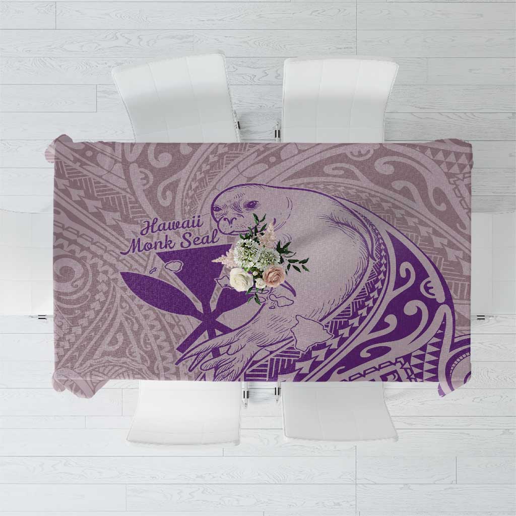 Hawaii Monk Seal and Map Tablecloth Polynesian Kanaka Maoli Violet Vibe LT9 Violet - Polynesian Pride