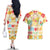 Kawaii Turtle Couples Matching Off The Shoulder Long Sleeve Dress and Hawaiian Shirt Aloha Hibiscus Flowers