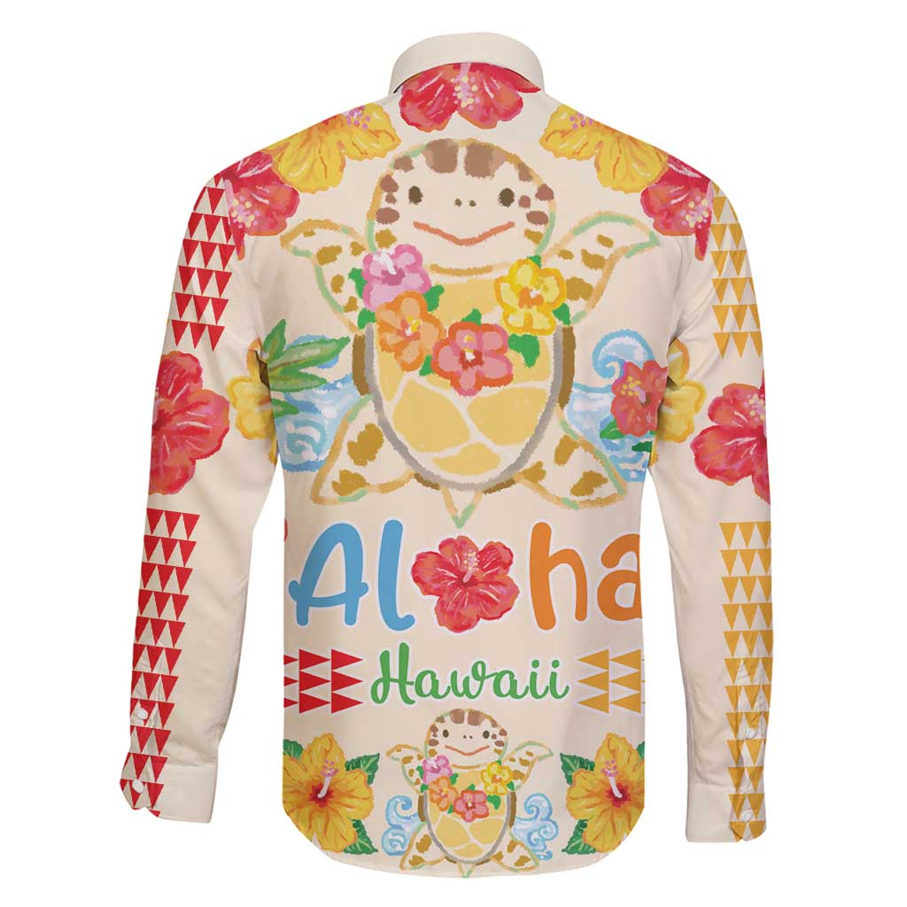 Kawaii Turtle Family Matching Off Shoulder Maxi Dress and Hawaiian Shirt Aloha Hibiscus Flowers