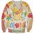 Kawaii Turtle Sweatshirt Aloha Hibiscus Flowers