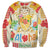 Kawaii Turtle Sweatshirt Aloha Hibiscus Flowers