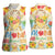 Kawaii Turtle Women Sleeveless Polo Shirt Aloha Hibiscus Flowers