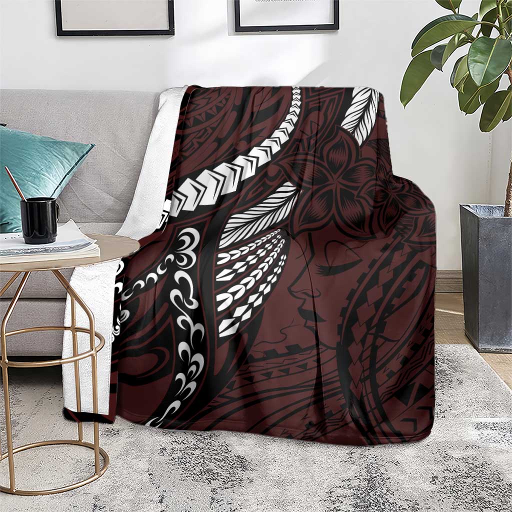 Polynesian Girl Tribal Tattoo Blanket Oxbood Vibe