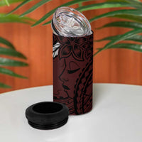 Polynesian Girl Tribal Tattoo 4 in 1 Can Cooler Tumbler Oxbood Vibe