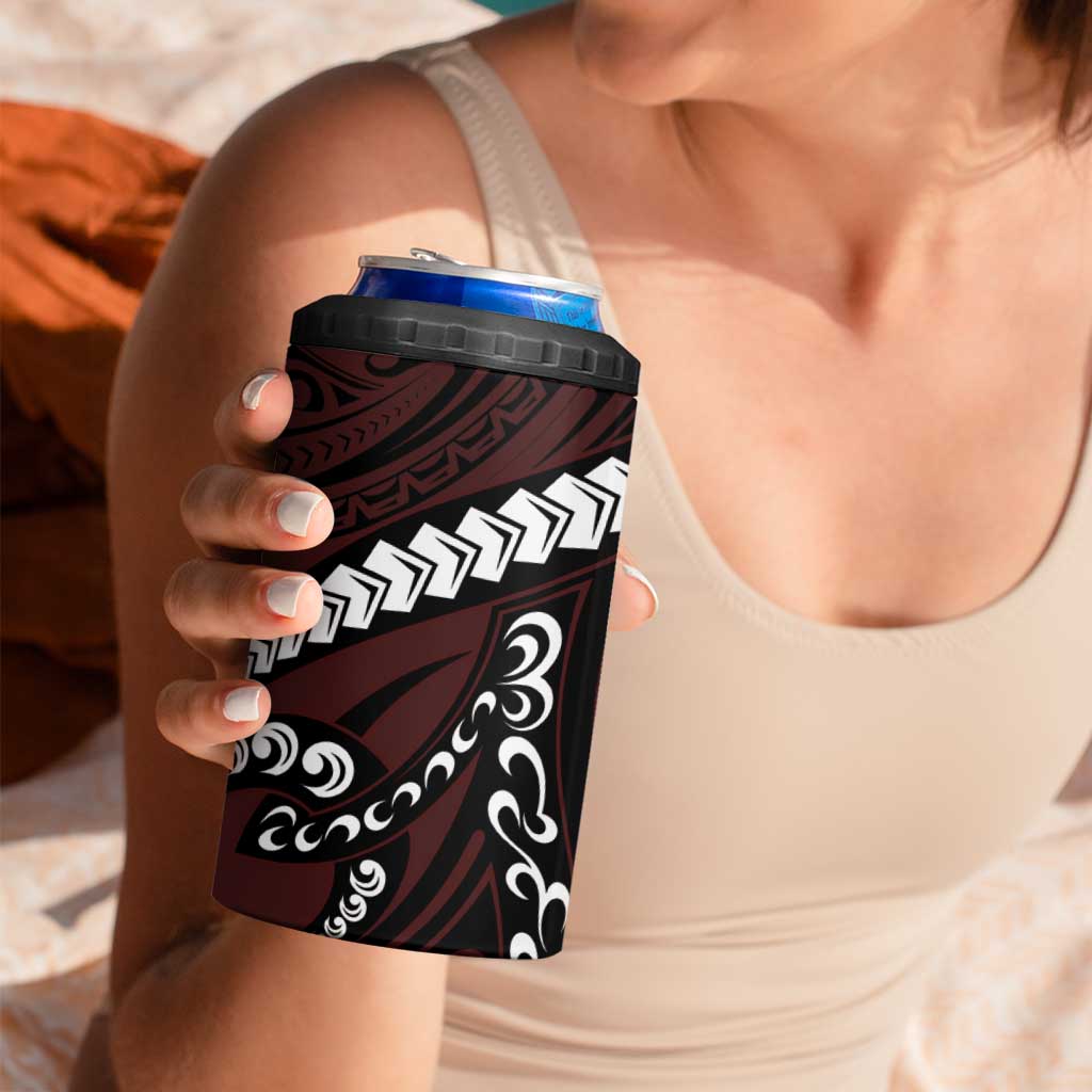 Polynesian Girl Tribal Tattoo 4 in 1 Can Cooler Tumbler Oxbood Vibe