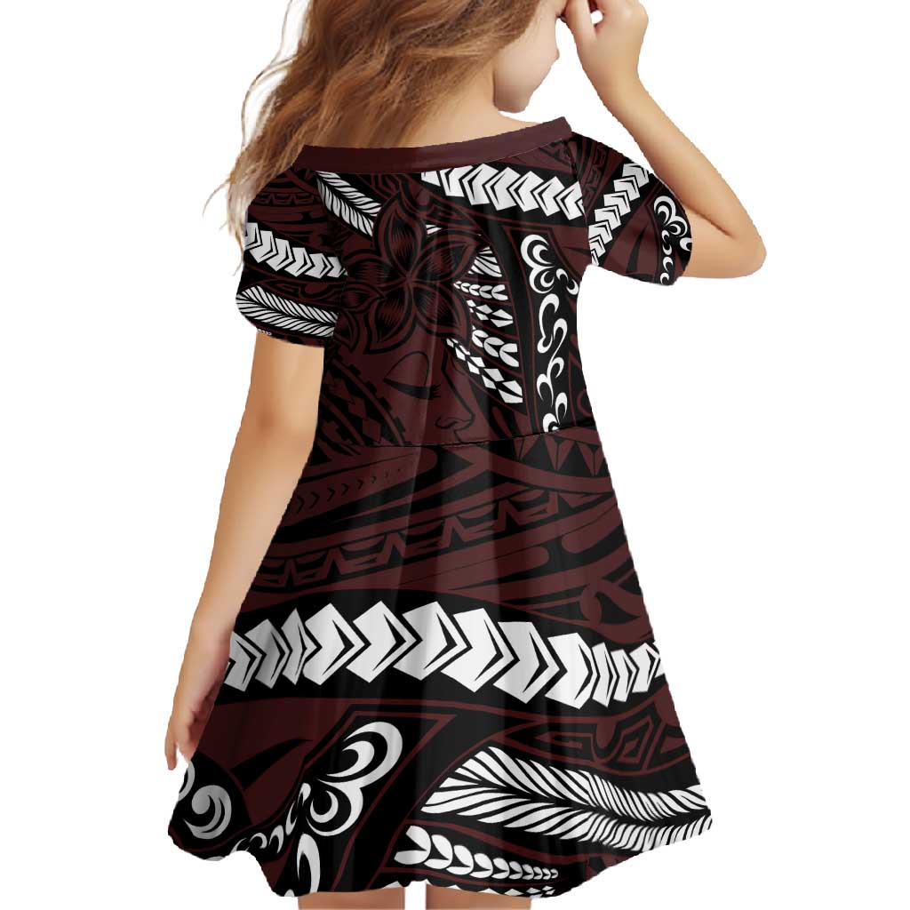 Polynesian Girl Tribal Tattoo Family Matching Mermaid Dress and Hawaiian Shirt Oxbood Vibe