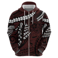 Polynesian Girl Tribal Tattoo Zip Hoodie Oxbood Vibe LT9 - Polynesian Pride