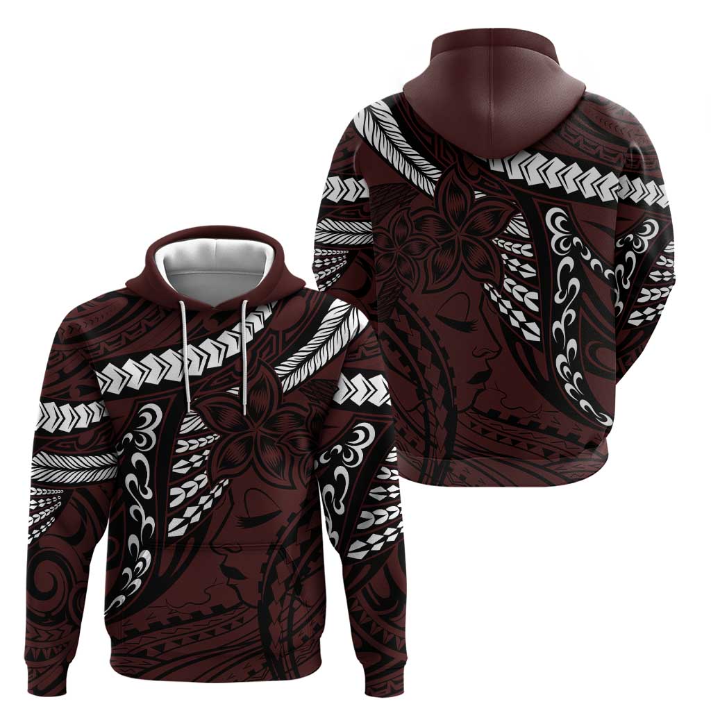 Polynesian Girl Tribal Tattoo Zip Hoodie Oxbood Vibe LT9 - Polynesian Pride