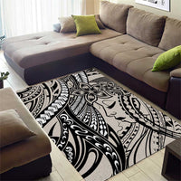 Polynesian Girl Tribal Tattoo Area Rug Beige Vibe