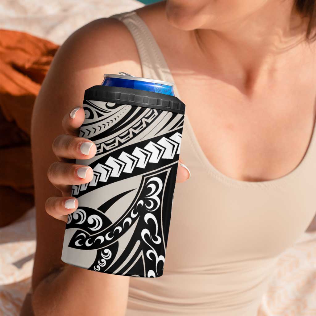 Polynesian Girl Tribal Tattoo 4 in 1 Can Cooler Tumbler Beige Vibe