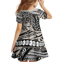 Polynesian Girl Tribal Tattoo Family Matching Short Sleeve Bodycon Dress and Hawaiian Shirt Beige Vibe LT9 - Polynesian Pride