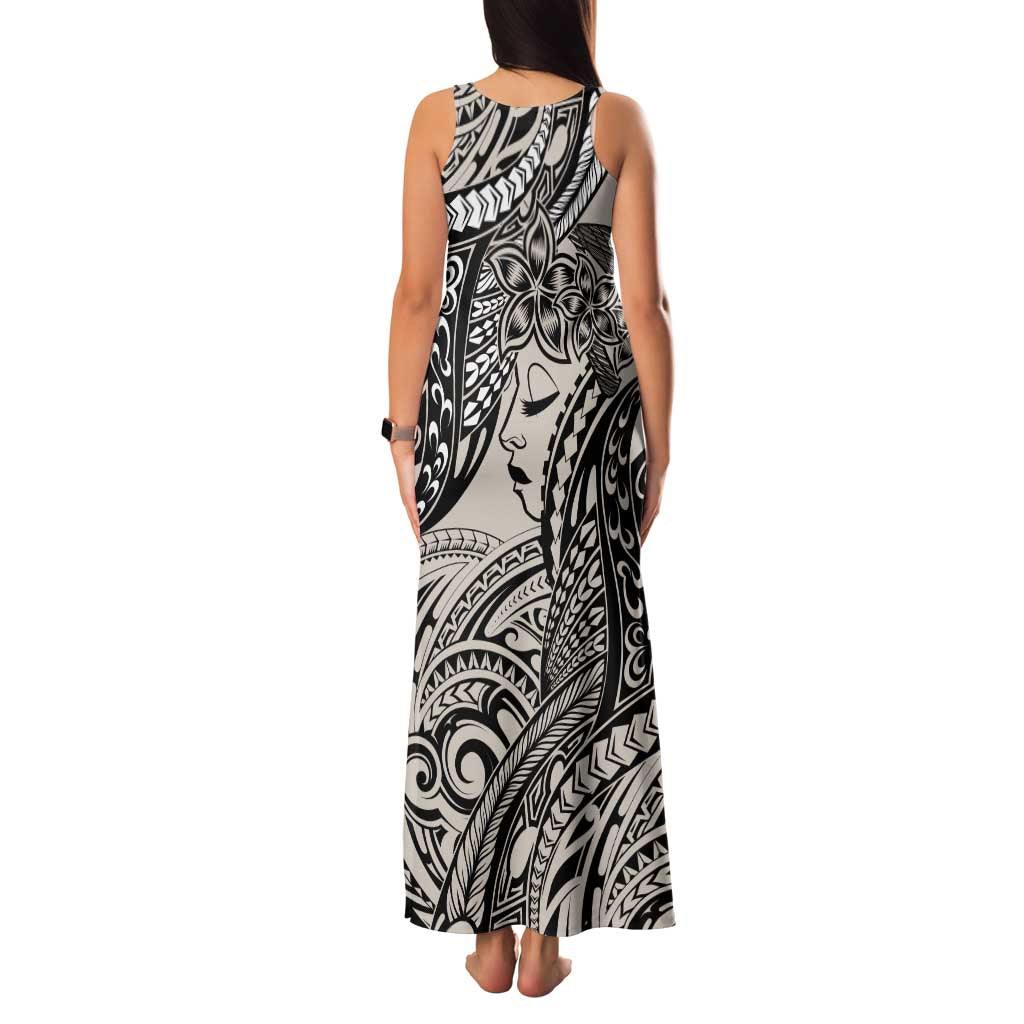Polynesian Girl Tribal Tattoo Family Matching Tank Maxi Dress and Hawaiian Shirt Beige Vibe