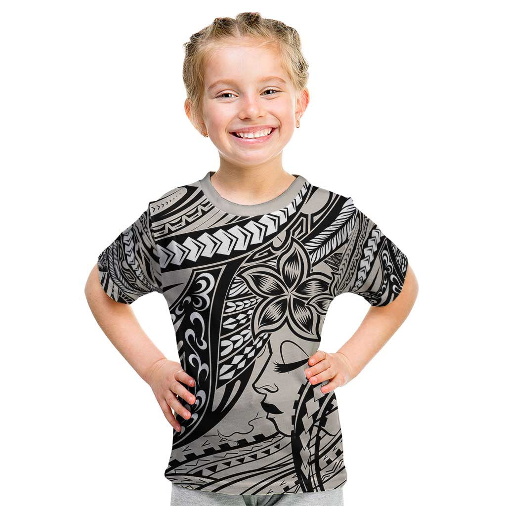 Polynesian Girl Tribal Tattoo Kid T Shirt Beige Vibe