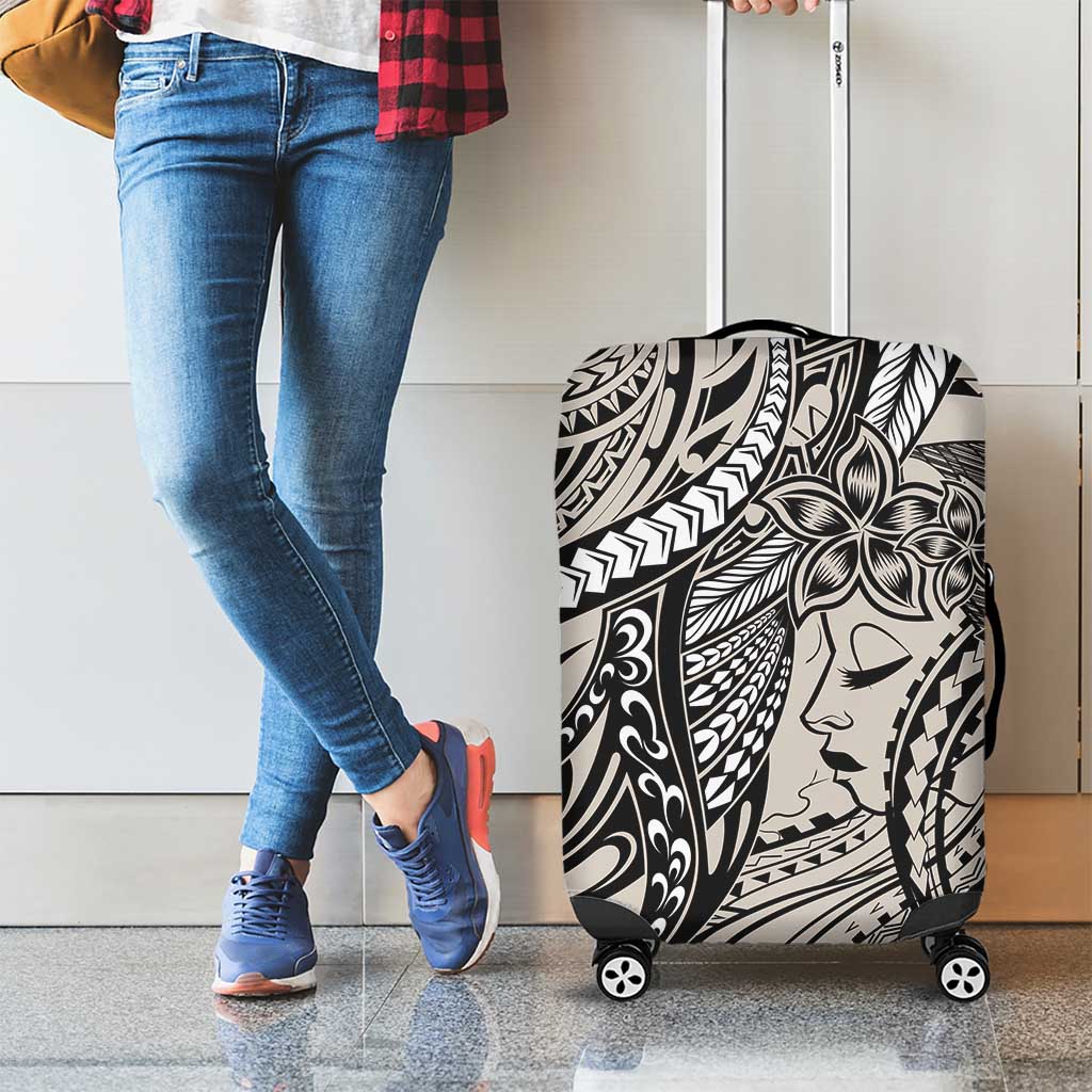 Polynesian Girl Tribal Tattoo Luggage Cover Beige Vibe LT9 - Polynesian Pride