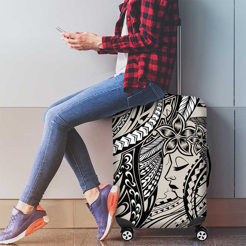 Polynesian Girl Tribal Tattoo Luggage Cover Beige Vibe LT9 - Polynesian Pride