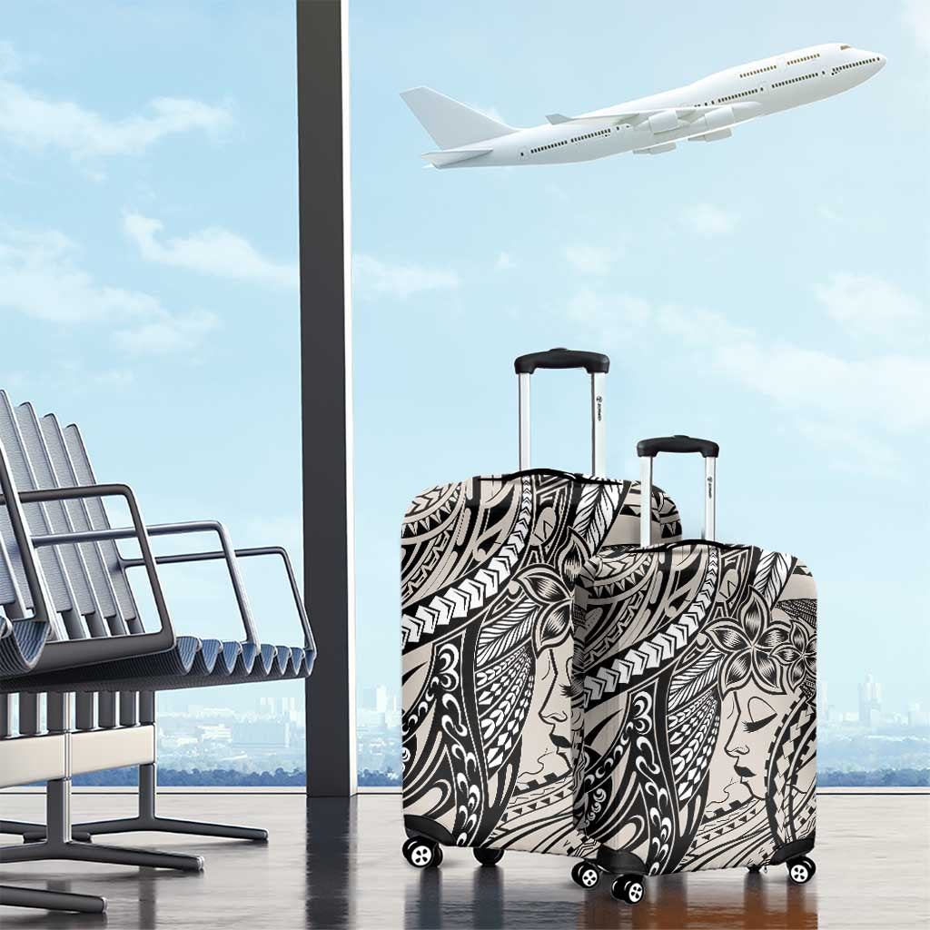 Polynesian Girl Tribal Tattoo Luggage Cover Beige Vibe LT9 - Polynesian Pride