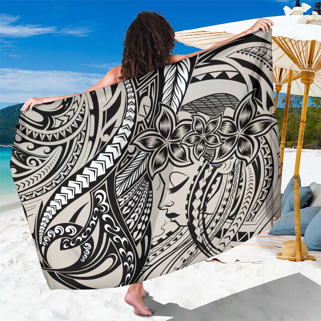 Polynesian Girl Tribal Tattoo Sarong Beige Vibe