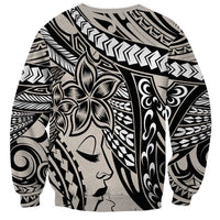Polynesian Girl Tribal Tattoo Sweatshirt Beige Vibe