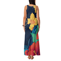 Polynesian Hibiscus Flower Waves Pattern Family Matching Tank Maxi Dress and Hawaiian Shirt LT9 - Polynesian Pride
