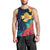 Polynesian Hibiscus Flower Waves Pattern Men Tank Top