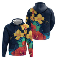 Polynesian Hibiscus Flower Waves Pattern Zip Hoodie LT9 - Polynesian Pride