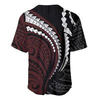 Polynesian Oxblood Line Art Tribal Tattoo Baseball Jersey LT9 - Polynesian Pride
