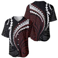 Polynesian Oxblood Line Art Tribal Tattoo Baseball Jersey LT9 - Polynesian Pride
