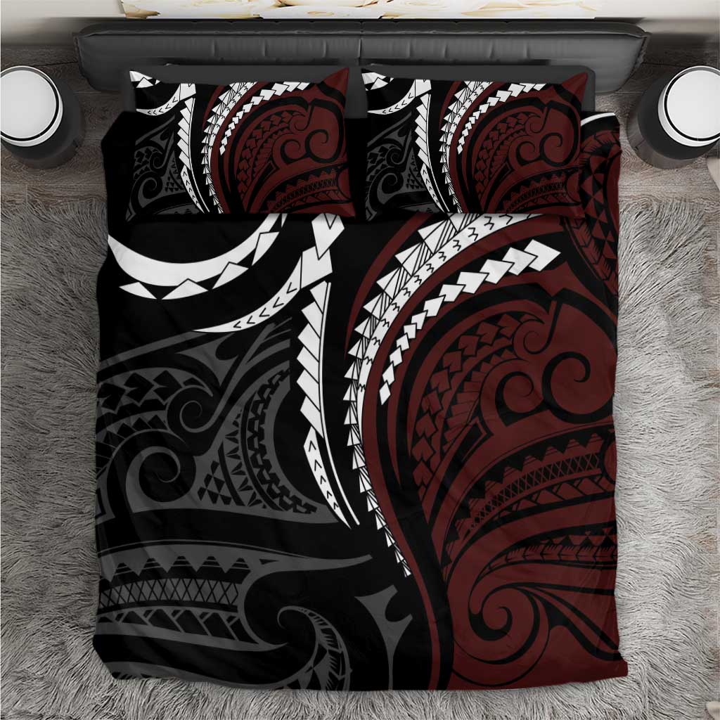 Polynesian Oxblood Line Art Tribal Tattoo Bedding Set LT9 Beige - Polynesian Pride