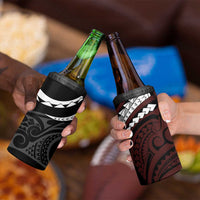 Polynesian Oxblood Line Art Tribal Tattoo 4 in 1 Can Cooler Tumbler