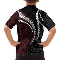 Polynesian Oxblood Line Art Tribal Tattoo Family Matching Tank Maxi Dress and Hawaiian Shirt LT9 - Polynesian Pride
