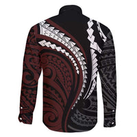 Polynesian Oxblood Line Art Tribal Tattoo Family Matching Tank Maxi Dress and Hawaiian Shirt LT9 - Polynesian Pride