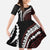Polynesian Oxblood Line Art Tribal Tattoo Kid Short Sleeve Dress
