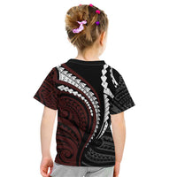Polynesian Oxblood Line Art Tribal Tattoo Kid T Shirt