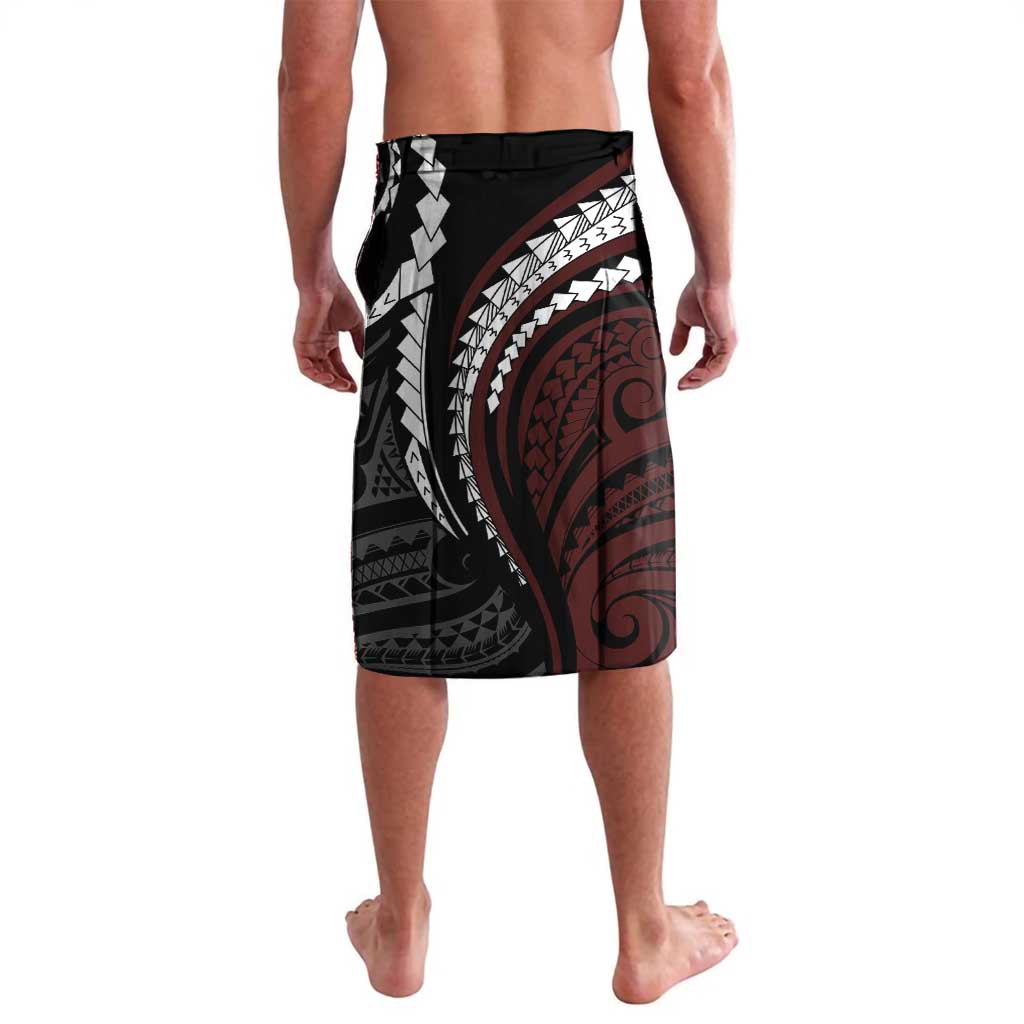 Polynesian Oxblood Line Art Tribal Tattoo Lavalava