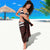 Polynesian Oxblood Line Art Tribal Tattoo Sarong