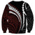 Polynesian Oxblood Line Art Tribal Tattoo Sweatshirt