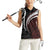Polynesian Oxblood Line Art Tribal Tattoo Women Sleeveless Polo Shirt