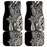 Polynesian Plumeria Floral Tattoo Pattern Car Mats Beige Style