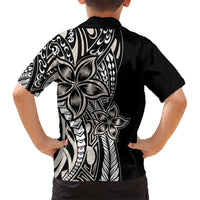 Polynesian Plumeria Floral Tattoo Pattern Family Matching Short Sleeve Bodycon Dress and Hawaiian Shirt Beige Style LT9 - Polynesian Pride