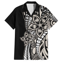 Polynesian Plumeria Floral Tattoo Pattern Family Matching Short Sleeve Bodycon Dress and Hawaiian Shirt Beige Style LT9 Dad's Shirt - Short Sleeve Beige - Polynesian Pride