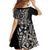 Polynesian Plumeria Floral Tattoo Pattern Kid Short Sleeve Dress Beige Style