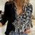 Polynesian Plumeria Floral Tattoo Pattern Women Casual Shirt Beige Style