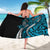 Polynesian Plumeria Floral Tattoo Pattern Sarong Blue Style
