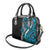 Polynesian Plumeria Floral Tattoo Pattern Shoulder Handbag Blue Style