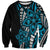 Polynesian Plumeria Floral Tattoo Pattern Sweatshirt Bllue Style