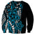 Polynesian Plumeria Floral Tattoo Pattern Sweatshirt Bllue Style